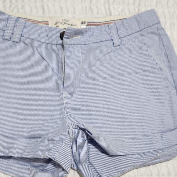 H&M BLUE STRIPE SHORTS SIZE 4 - Picture 9 of 15